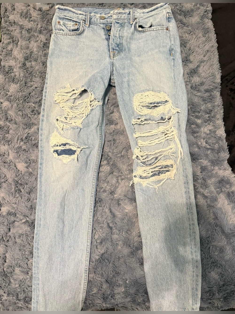 GRLFRND Light Blue Distressed Boyfriend Jeans